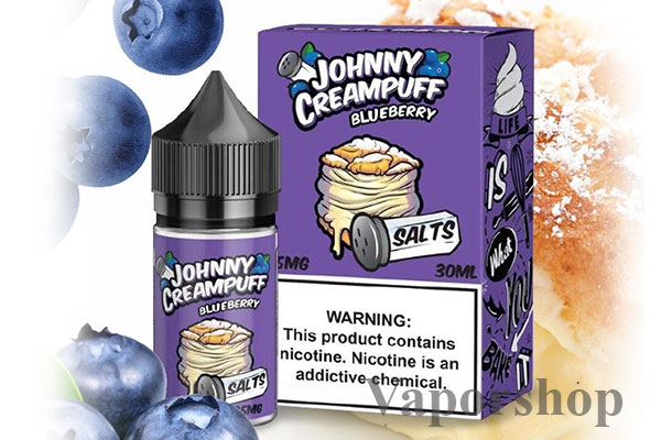 Johnny creampuff blueberry (Bánh su kem việt quất)