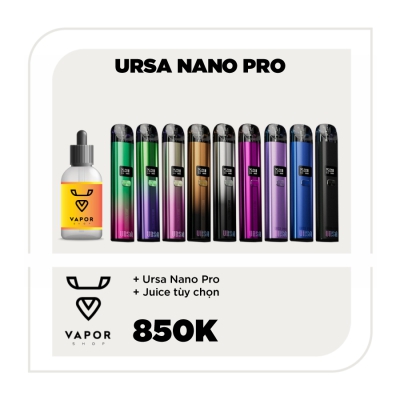 COMBO URSA NANO PRO - Máy fullbox + Tinh dầu tuỳ chọn