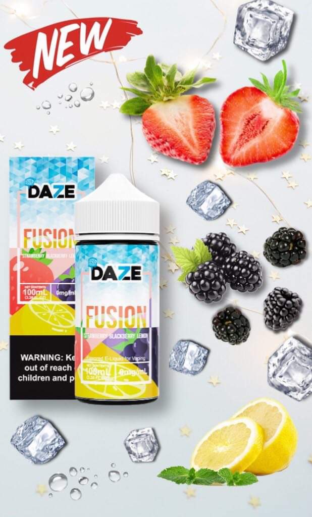 Daze Fusion Strawberry Blackberry Lemon Iced 100ml - Dâu mâm xôi chanh lạnh - Tinh dầu vape Mỹ chính hãng tại Vaporshop