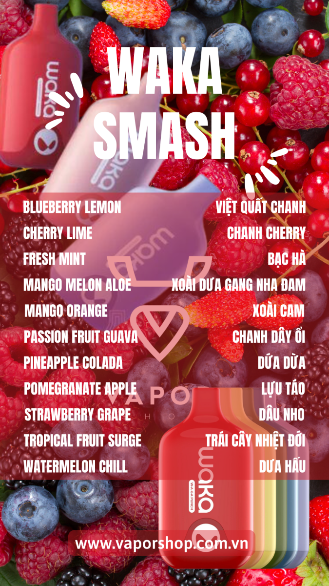 RELX WAKA SMASH 6000 HƠI Cherry Lime Chanh Anh đào - POD DÙNG 1 LẦN giá rẻ nhất thị trường ở tp HCM