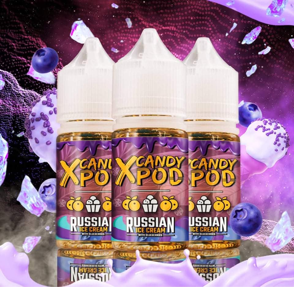 Kem việt quất X CANDY POD RUSSIAN ICE CREAM WITH BLUEBERRIES 30ML