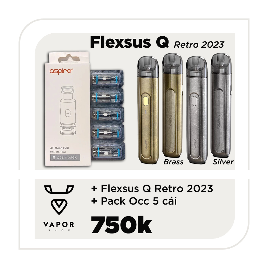 Aspire Flexus Q  Pod Kit retro 2023 Combo kèm Pack Occ