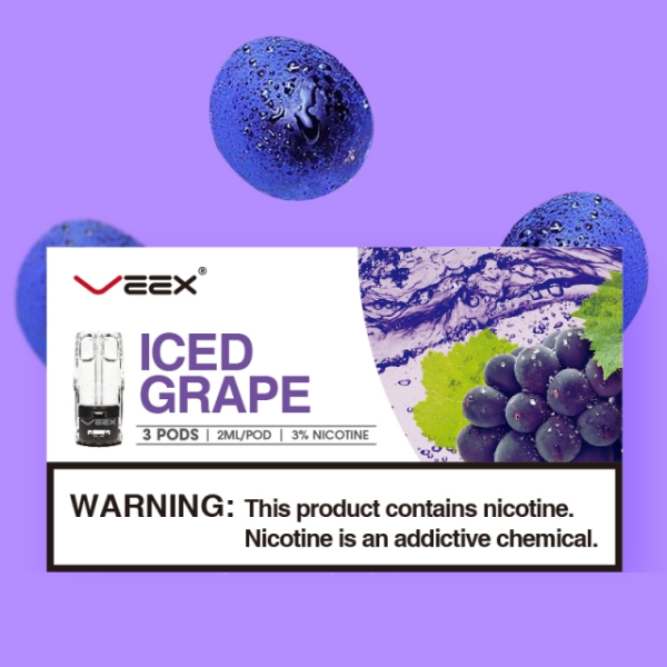 VEEX ICED GRAPE PODS 2ML (3PCS/PACK)