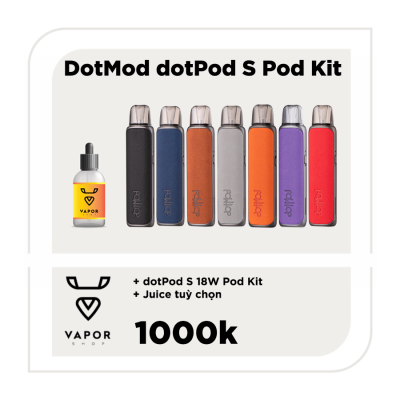 Combo DotMod dotPod S 18W - Máy fullbox + Tinh dầu tuỳ chọn