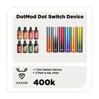 Combo DotMod Dot Switch - Máy fullbox + 3 đầu pod vị tuỳ chọn