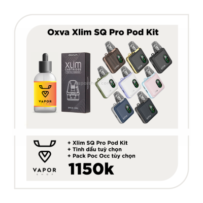COMBO XLIM SQ Pro - Máy fullbox + Tinh dầu tuỳ chọn + Pack Pod Occ (3pcs)