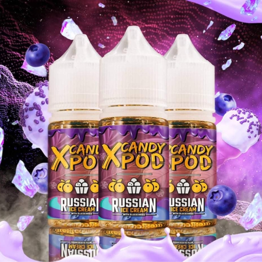 Kem việt quất X CANDY POD RUSSIAN ICE CREAM WITH BLUEBERRIES 30ML