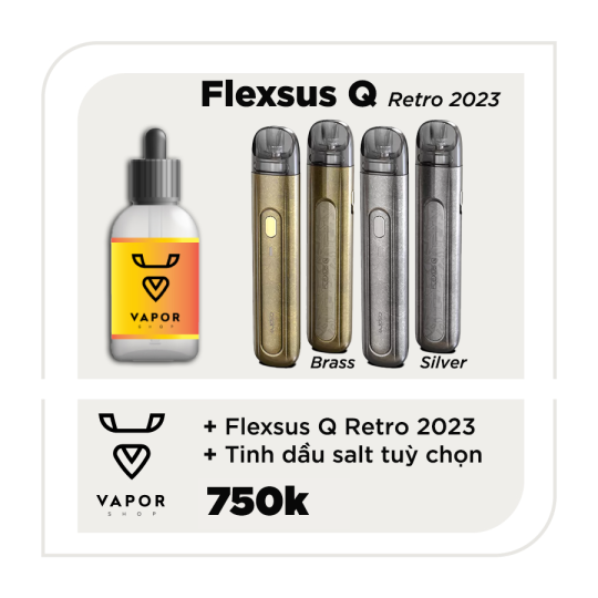 COMBO ASPIRE FLEXUS Q RETRO - Máy fullbox + Tinh dầu tuỳ chọn