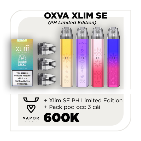 Combo OXVA XLIM SE 25W PH limited edition kèm tinh dầu