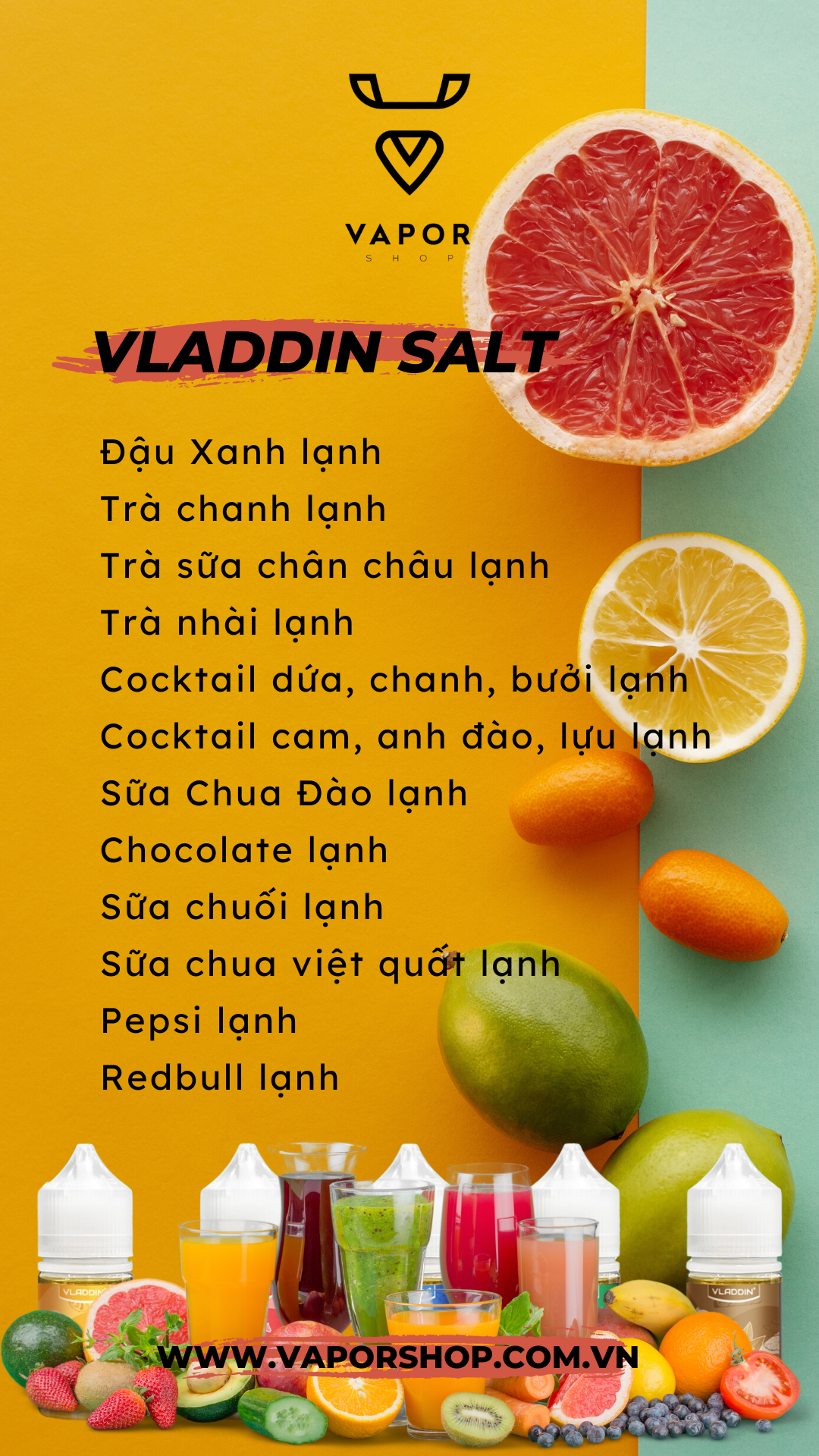 LIST VỊ VLADDIN SALT NIC 350K FREESHIP TOÀN QUỐC GIÁ RẺ TẠI VAPORSHOP