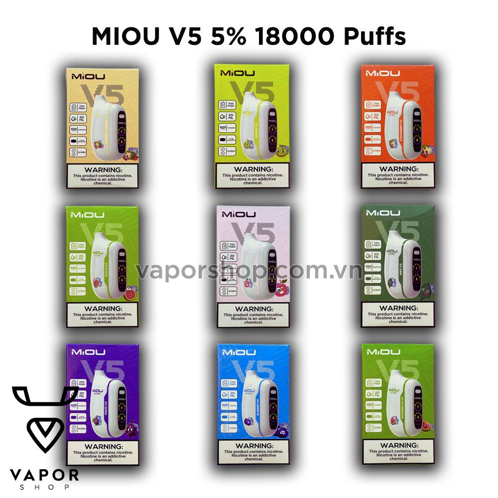 MIOU V5 5% 18000 Puffs - full vị