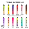 TEX BAR 3% 15000 Puffs - Full vị